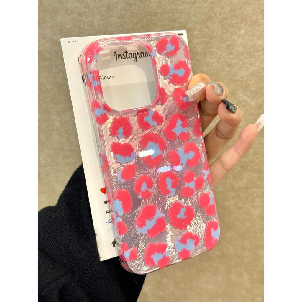 Ins Pink Leopard Print Gradient Glacier Muster für Apple 15 Handyhülle für IPhone16 Promax Pink 13/14