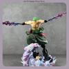 27CM One Piece Roronoa Zoro Dual Swapable Head Three-Sword Style And Anime Model Statue For Birthday Gift