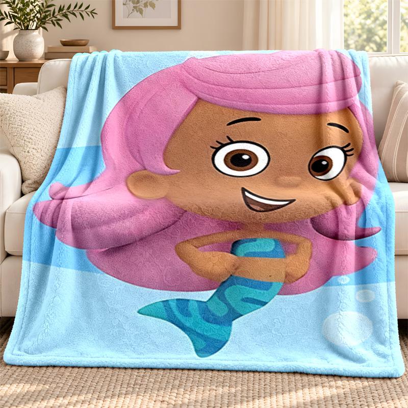 Bubble Guppies blanket Flannel Blanket Soft Cozy Plush Throw for Sofa Bed Lightweight Home Decoration Outdoor camping