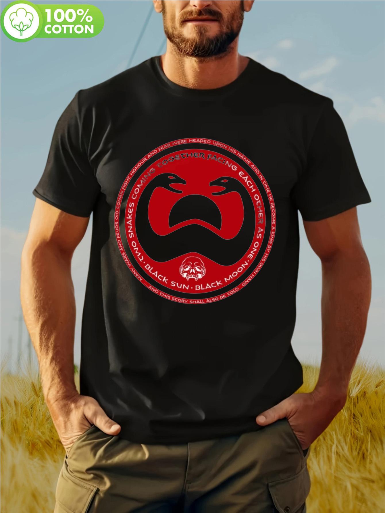 1pc Thulsa Doom Black Graphic Tshirt - Red Yin-Yang Symbo... S