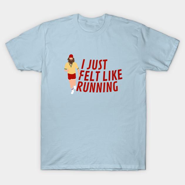 

Men Black Print T-shirt I Just Felt Like Running - Forrest Gump No-Cut Transfer Paper Print Cotton Tshirt XL светло-синий