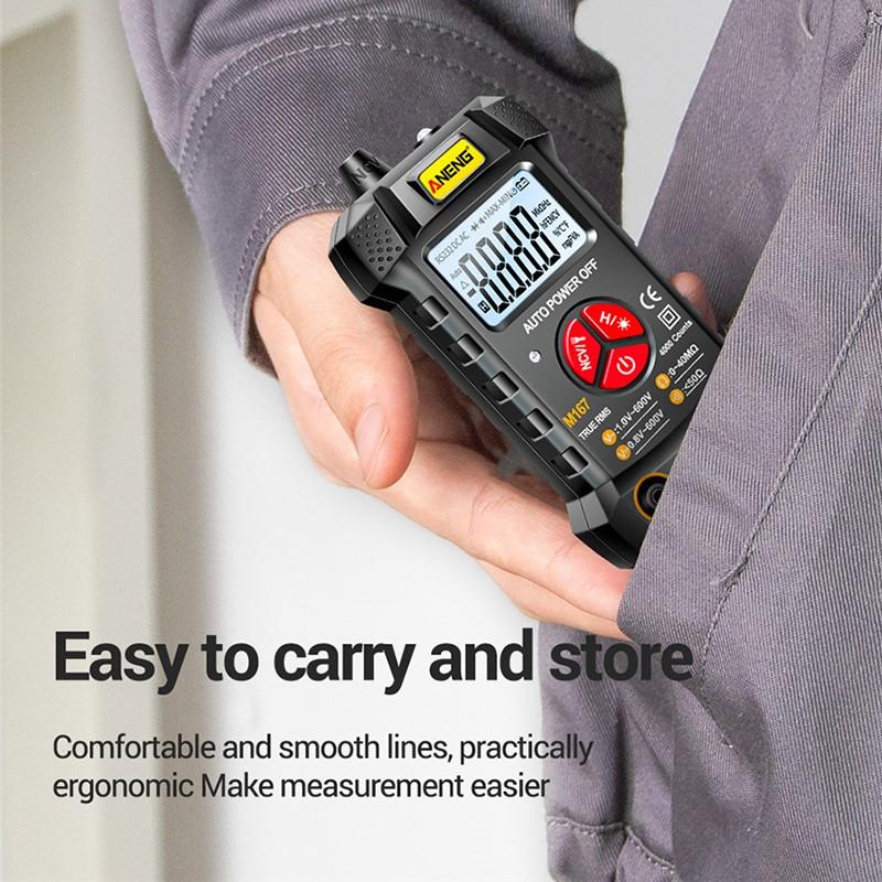 M167 Digital Mini Multimeter Tester Auto Multimetro True Rms Tranistor Meter With NCV Data Hold 4000counts NCV Flashlight