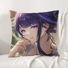 Genshin Impact Raiden Shogun Cushion Cover Natural Linen Pillowcase Set AllinOne Decor Cushion Cover for Sofa Bedroom Chair