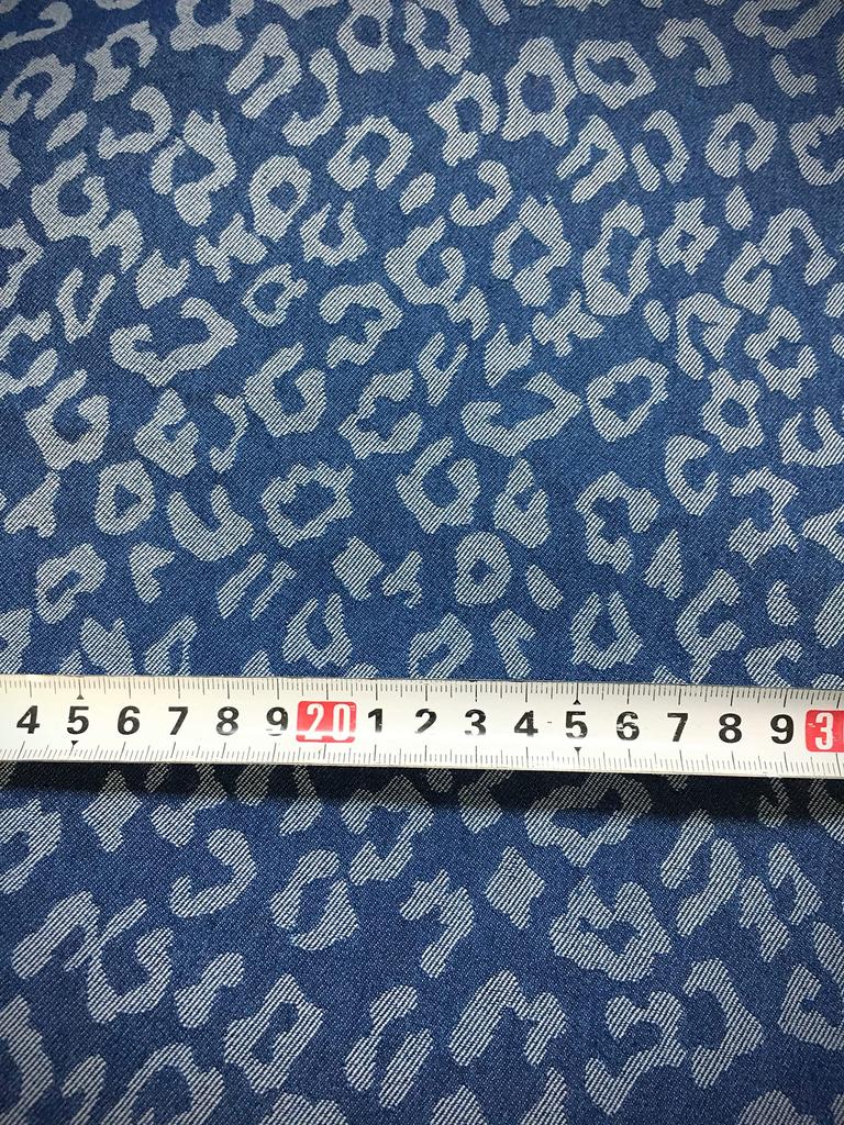 Designed Denim Thin Cloth Cotton for Denim Handmade Fabric, Fabric, Scraps, Denim, Scraps, Fabric, Crafts, Remakes, (Leopard Print, Center)