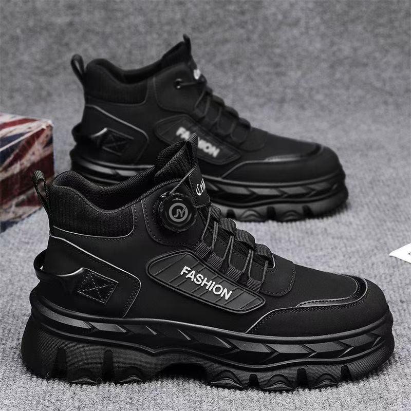 Labor Insurance Men's Shoes Autumn New High-top Tooling Shoes Men's British Retro Short Boots Platform Martin Boots Men's Trend