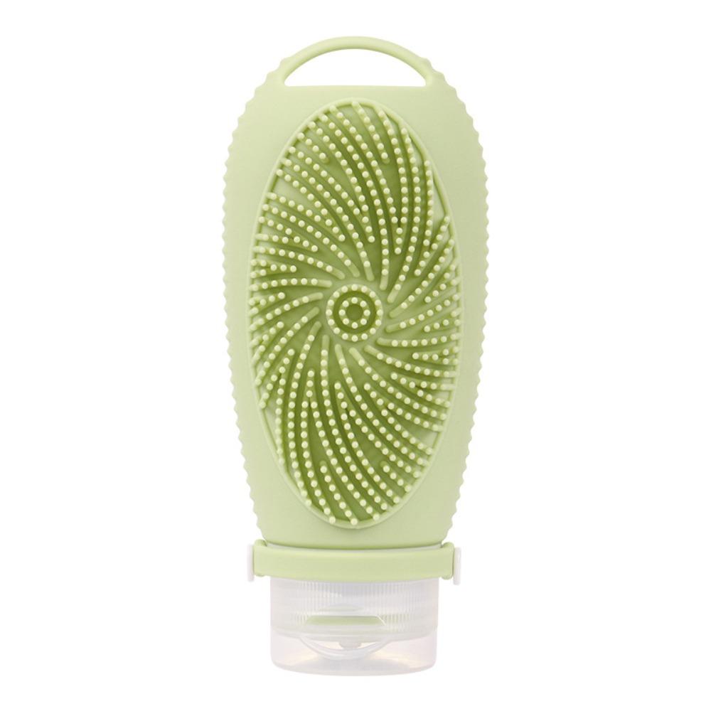 2 in 1 Shower Brush Bottle 100ml Toiletry Containers Portable Travel Refillable Bottles