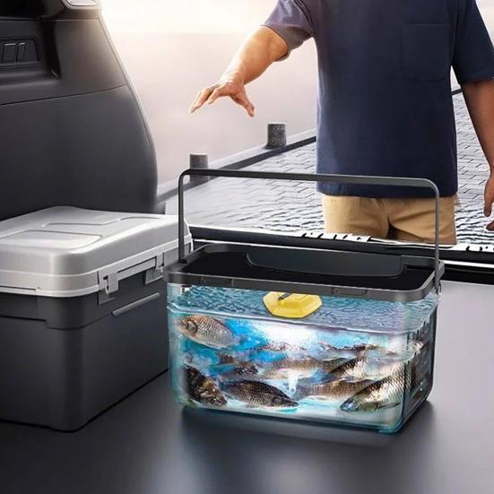 Floating Bait Bucket Aerator Rechargeable Portable Quiet Live Bait Bubbler IPX7 Waterproof Oxygen Pump for Fishing Minnow Buckets Fish Tank