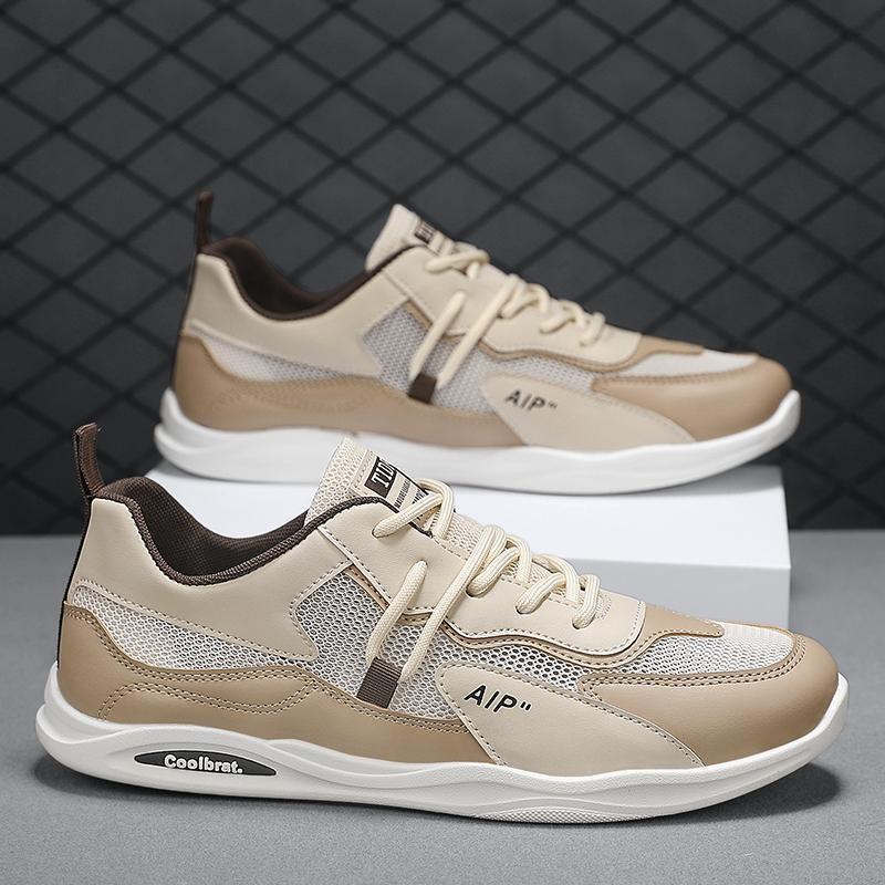 

2025 summer mesh shoes hollow mesh breathable thin men s shoes lightweight mesh casual shoes trendy shoes black beige 44 бежевый