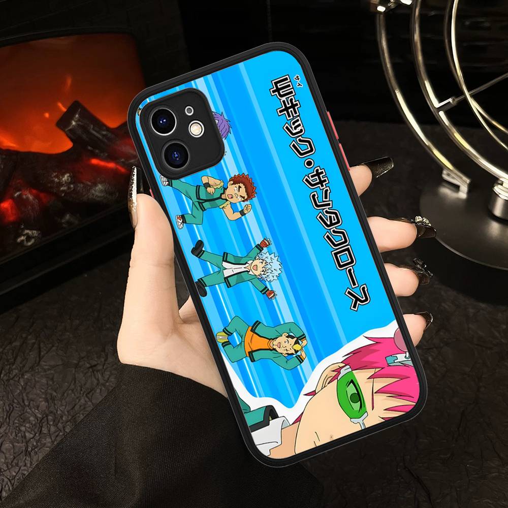 Cute Kitty Boy Saiki Kusuo Matte Protective Case For IPhone 16 15 14 13 12 11 Pro Max X XS MAX Protection Case