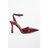 Women's Martini Black Patent Leather Belted Ankle Stiletto