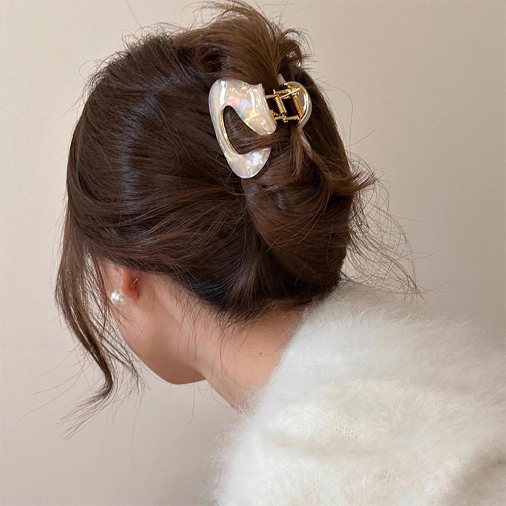 Half-tie irregular metal acetate hairpin, French temperament, coiled hair, small grab clip, niche design sense hair accessories