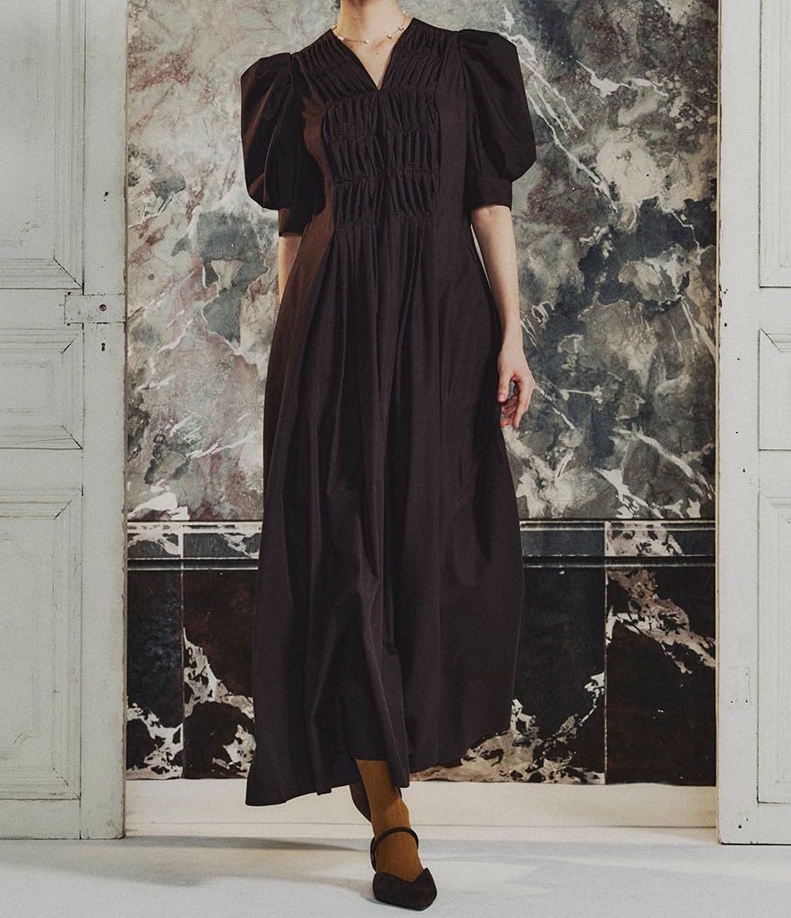 Standard Typewriter Puff Sleeve Dress [Double Clothing] Sov.