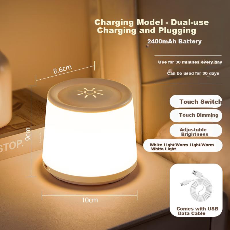 Night Light, Bedroom Bedside Lamp, Nighttime Light, Rechargeable Touch Lamp, Emergency Light, USB