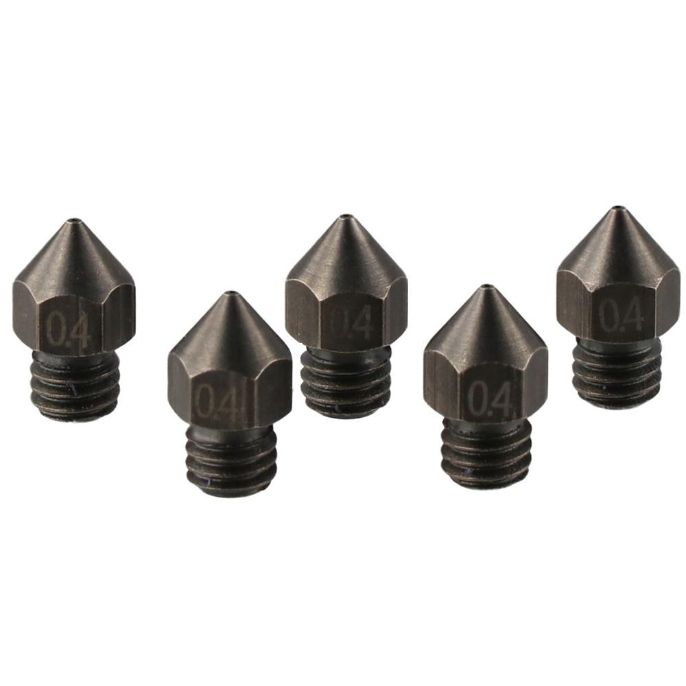 

Прочные сопла для 3D-принтера, сопла из закаленной стали, изготовленные из высокотемпературной стали, 0,4 мм, сопла для экструдера MK8