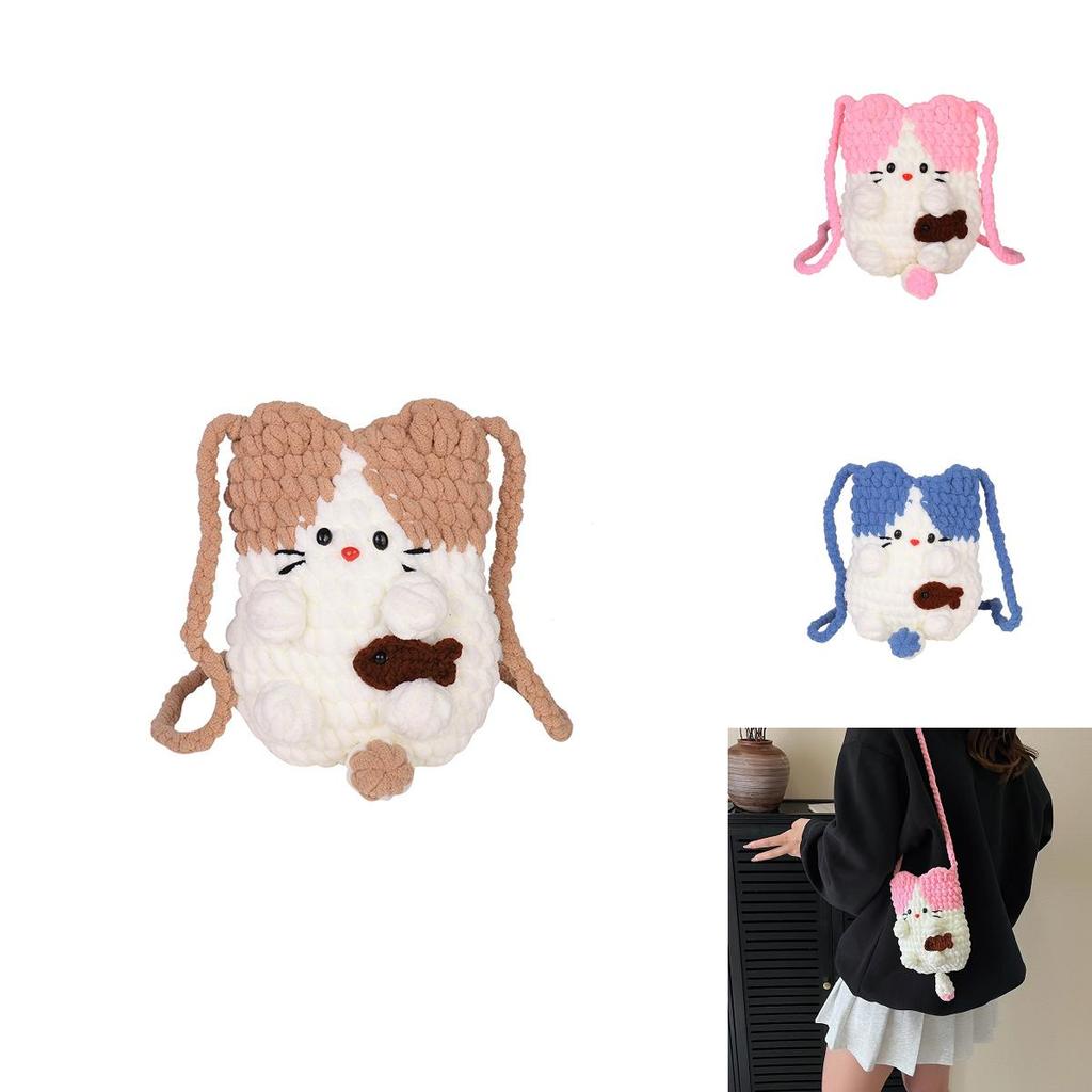 Sweet Girl Wool Weaving Phone Purse With Lightweight Breathability For School And Outings