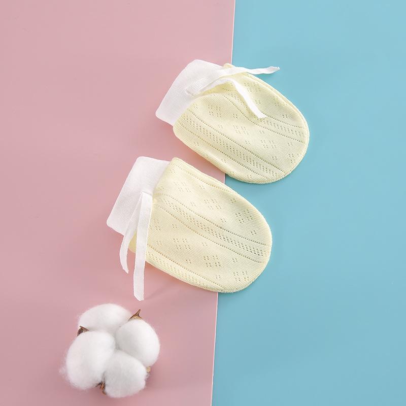 Babyhandschuhe Kratzschutz Gesicht Neugeborenenbedarf Dünn Sommer Atmungsaktiv Neugeborenes Baby Anti-Ess-Hände 0-8 Monate