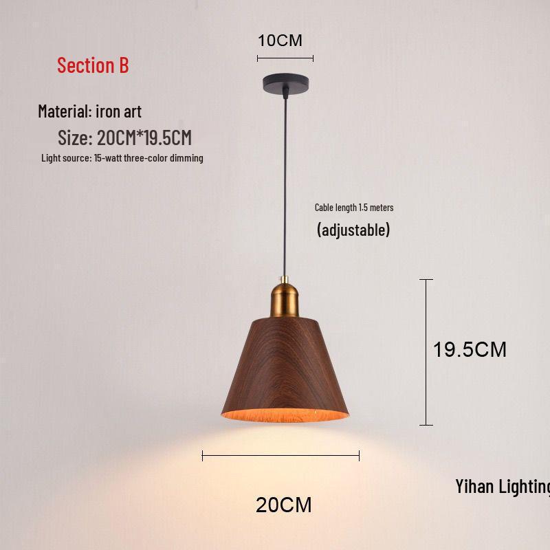 Walnut Pendant Light for Japanese Restaurant, Retro Hotel, Bar, Minimalist Cafe, and Bedroom