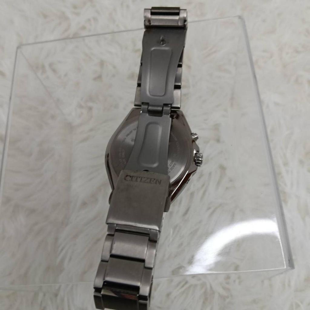 Used [Good Condition] Working CITIZEN Atessa Radio Solar Titanium Blue Men's
