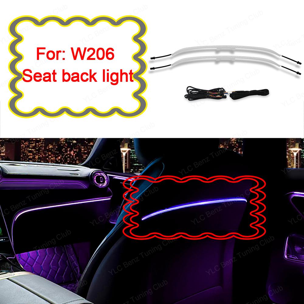 

64 Color Ambient Ligh Car LED Turbine Air Outlet For Mercedes Benz W206 C-class Center Console Light Speake Cover Decorativ Lamp For Short Wheelbase