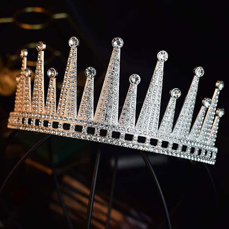 Braut Kristall Königin Krone Hochzeit Haarschmuck Hochzeitskleid Abendkleid Geburtstagskrone Performance Auszeichnung Haarkrone