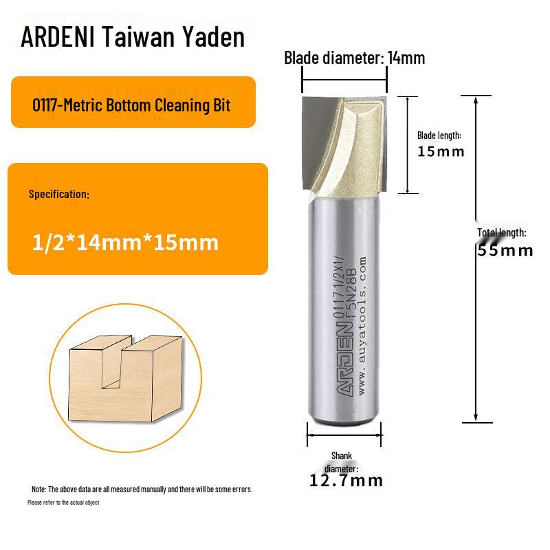 Yaden Metric Flat Bottom Woodworking Cutter: Slotting, Rebating, Milling, Trimming, Engraving, & Router.