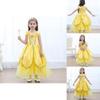 Enchanting Girls Belle Cosplay Princess Dress Yellow Ball Gown For Fancy Parties