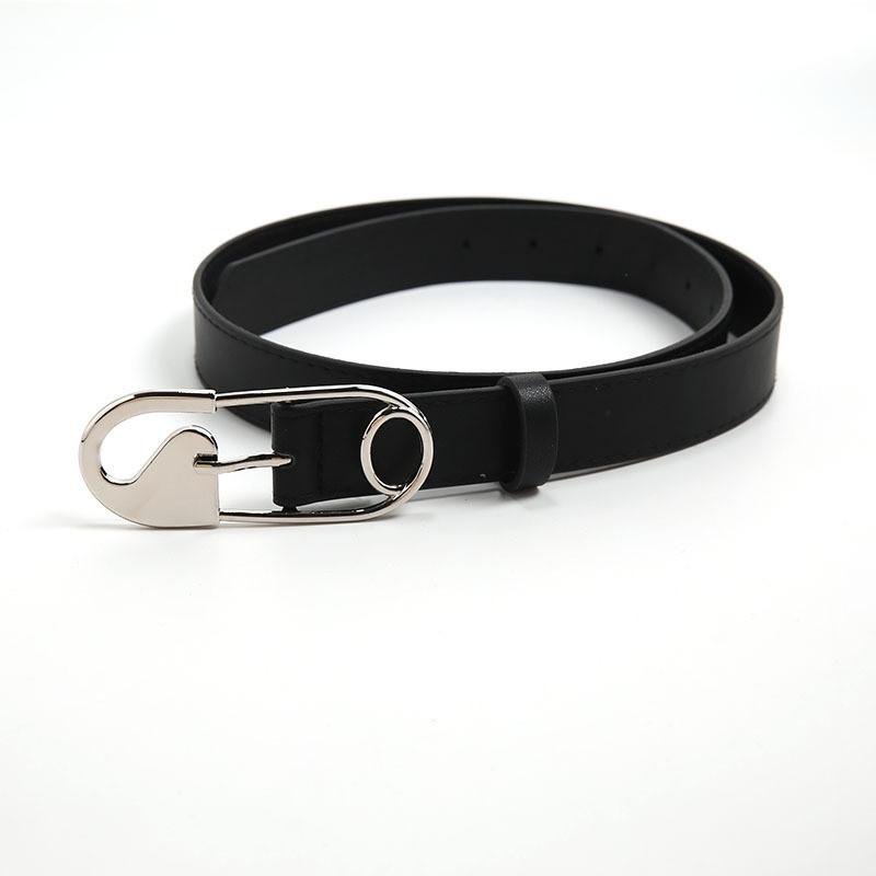 

Винтажный нишевый женский новый повседневный кожаный ремень Простой ремень для джинсов Ветрозащитный черный Доступен сейчас