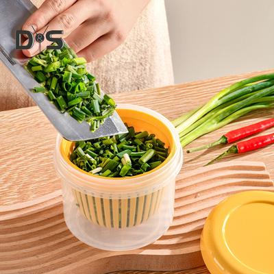 Recipiente transparente para ajo y cebolla con tapa, capa de drenaje, caja de almacenamiento de alimentos con sellado fuerte, suministros de cocina