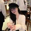 Wool Blend Peaked Cap Sloping Brim Beret Hat Vintage Newsboy Cap  For Women