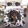 Cute Dachshund Dog Printed Duvet Cover Set - Bedroom & Guest Room Bedding Collection
