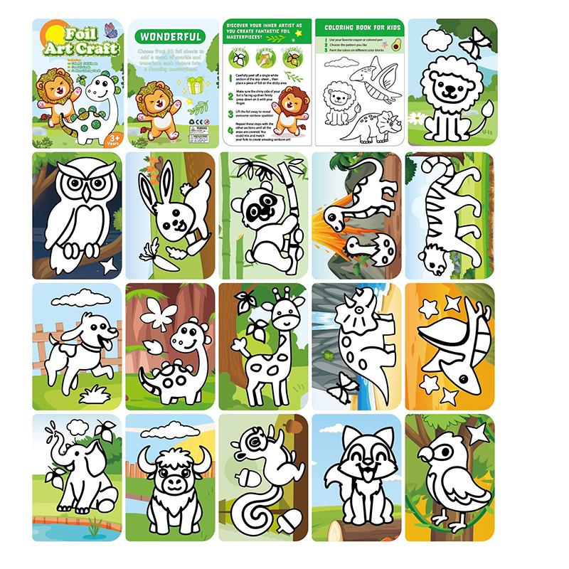 Foil Craft Activity No Mess Art Kit Fun Foil Art for Kids Adults Magnet Foam Paint by Sticker Peel and Press Foul Fun Craft Gifts for Girls  Boys