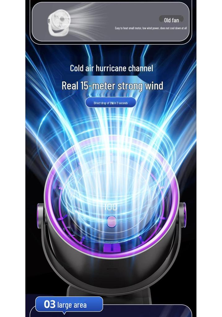 Wall-Mounted Digital Clip Fan with Timer, 100 Speed Settings, USB, Desktop and Household Use
