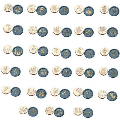 Timbro a Ceralacca Aglio Sigillo Decorativo Serie Floreale Timbro Sigillante Cera Testa in Ottone per Matrimoni Scrapbooking Decorazioni