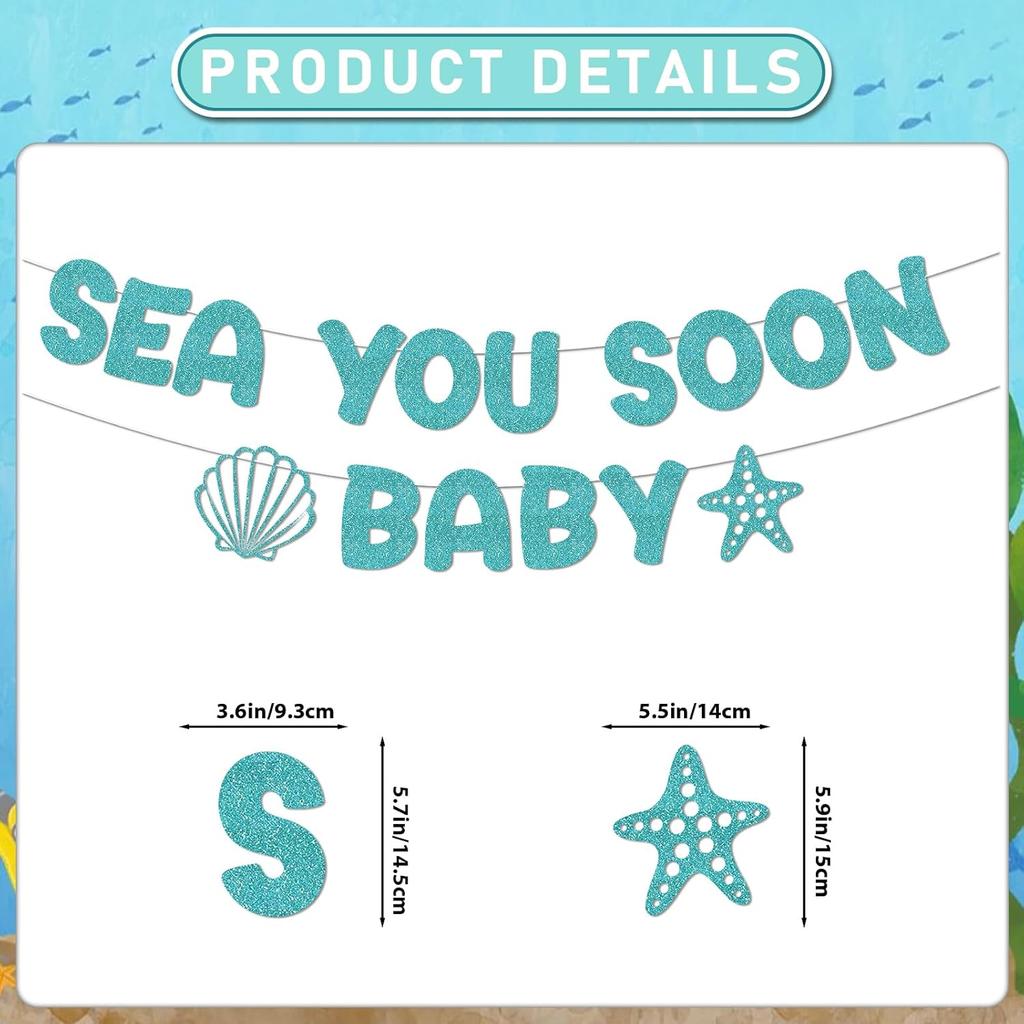 Sea You Soon Baby Shower Decorations - Under The Sea Baby Shower Decorations Sea You Soon Baby Banner