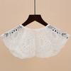 Perfect Match Women Sweet  Shirt Detachable Doll Fake Collar Hollow Out Floral Lace Ruffled Trim False Collar Woman Fake Collar Shawl