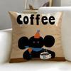 classic art theme Coffee Illustration Cushion Cover Soft  EasyWash Pillow Case  Versatile for Couch Bed Travel and Office