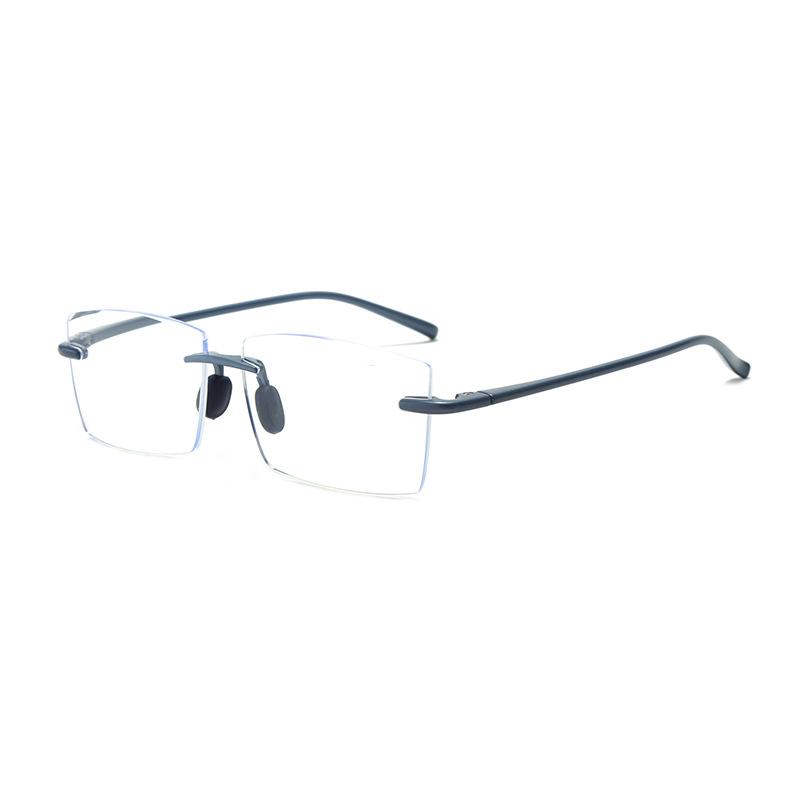 Glasses Rimless Reading Glasses Diamond Small Fresh Men'S High Definition Anti-Blue Reading Glasses
