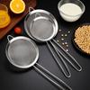 Stainless Steel Colander Soy Milk Filter Noodle Scoop Flour Sieve Kitchen Oil Soy Milk Filter Baking Tool Filter Sieve Oil Leak Spoon Net Colander