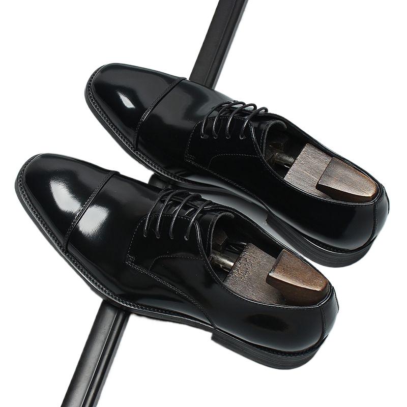 Mocasini din piele de vacă de înaltă calitate, lucrați manual, stil britanic, cu trei articulații, de primăvară, pentru bărbați, pentru afaceri, nuntă, lac-up