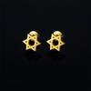 1 Pair Satin Star of David Screw Back Stainless Steel Stud Earrings for Men Women Ear Piercing  Jewelery Valentines Couple Gifts