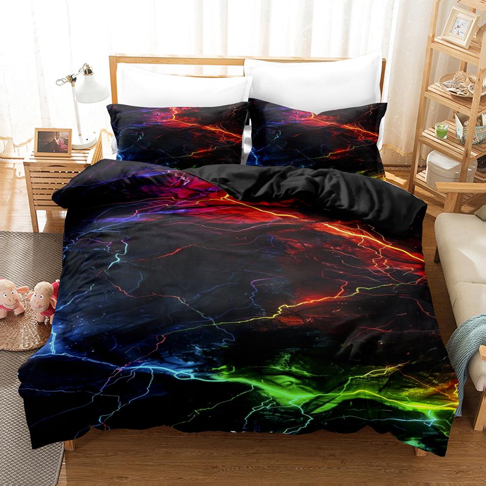 3D Geometric Bedding Set Abstract  Cool Blue Black Home Textiles Single Twin Queen King Size Bedding Sets Home Decor