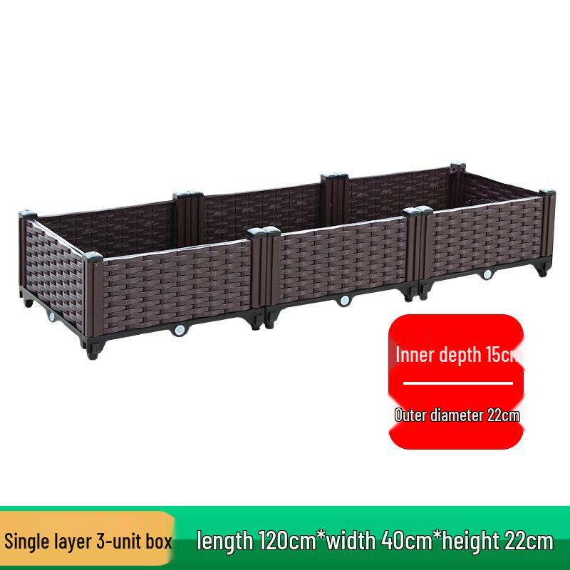Extra-Large Thickened Raised Plastic Planter for Vegetables - Ideal for Family Rooftop or Balcony Gardening