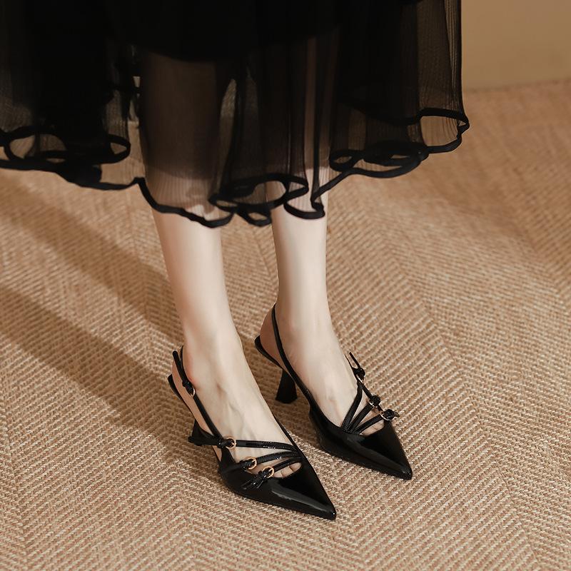 Sandals 2025 spring women's grape mother Huizhou women's shoes 2025 spring and summer high heels women's fine heel high-end single shoes