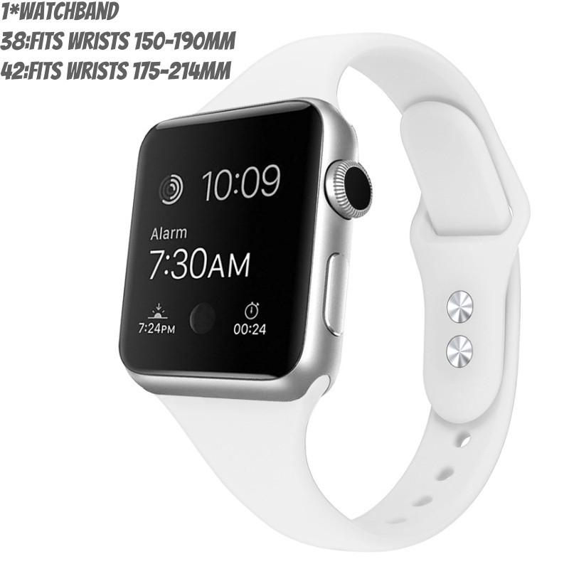 

For Iwatch 38mm 42mm Strap Bracelet Band Sports Silicone Replace Color Solid White,38mm