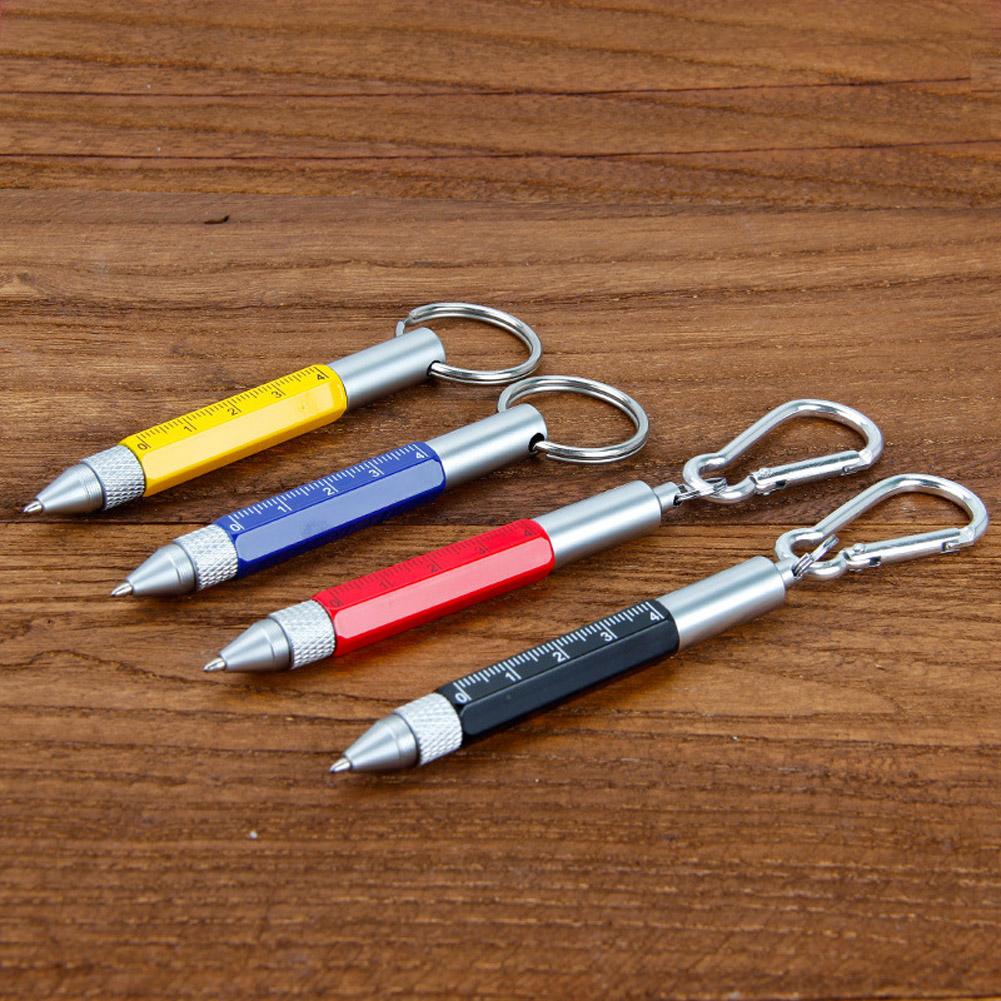 Multifunction Tool Pen Six-in-One Metal Pen Screwdriver Hexagonal Touch Screen Carabiner Small Scale Ballpoint Pen