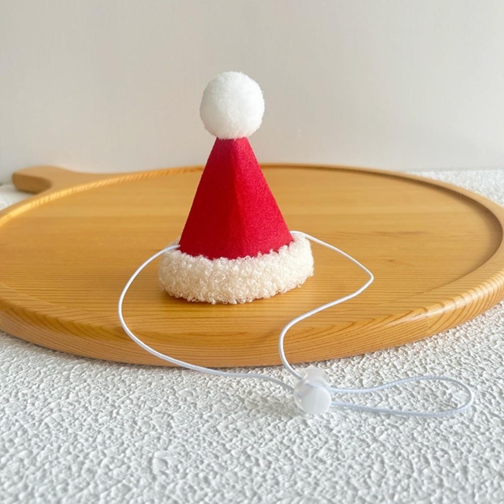 Knitted Yarn Christmas Pet Hat Soft Pompon Yarn Kitten Headwear Winter Gathering
