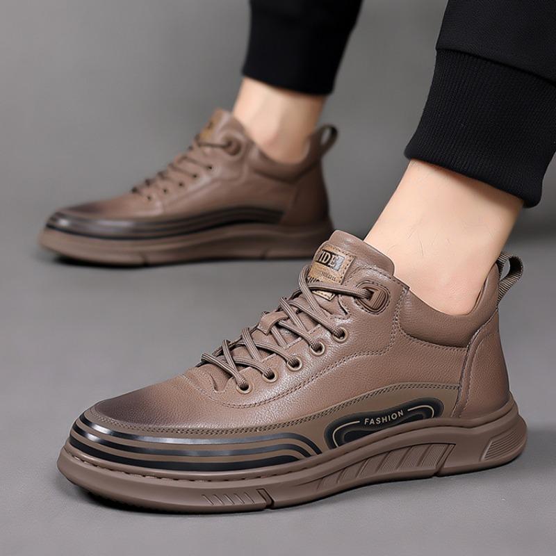 Fashion Fashion High-top Casual Sneakers for Men New Soft-soled Designer Men's Platform Shoes Fashion Cow Leather Sports Zapatos Hombre