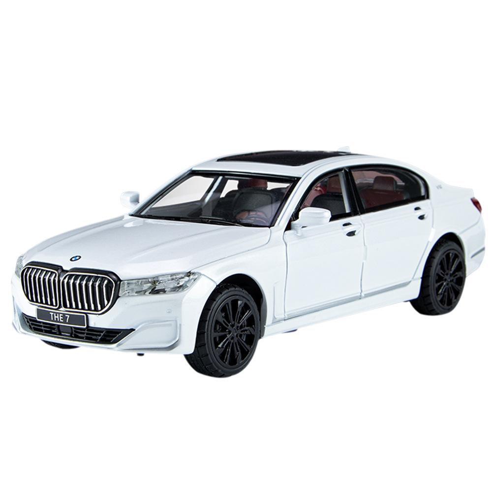1/24 BMW 760 THE7 Limousine Alloy Miniature Car Diecast Metal Scale Car Model Sound and Light Collection Children Toy Vehicles Gifts