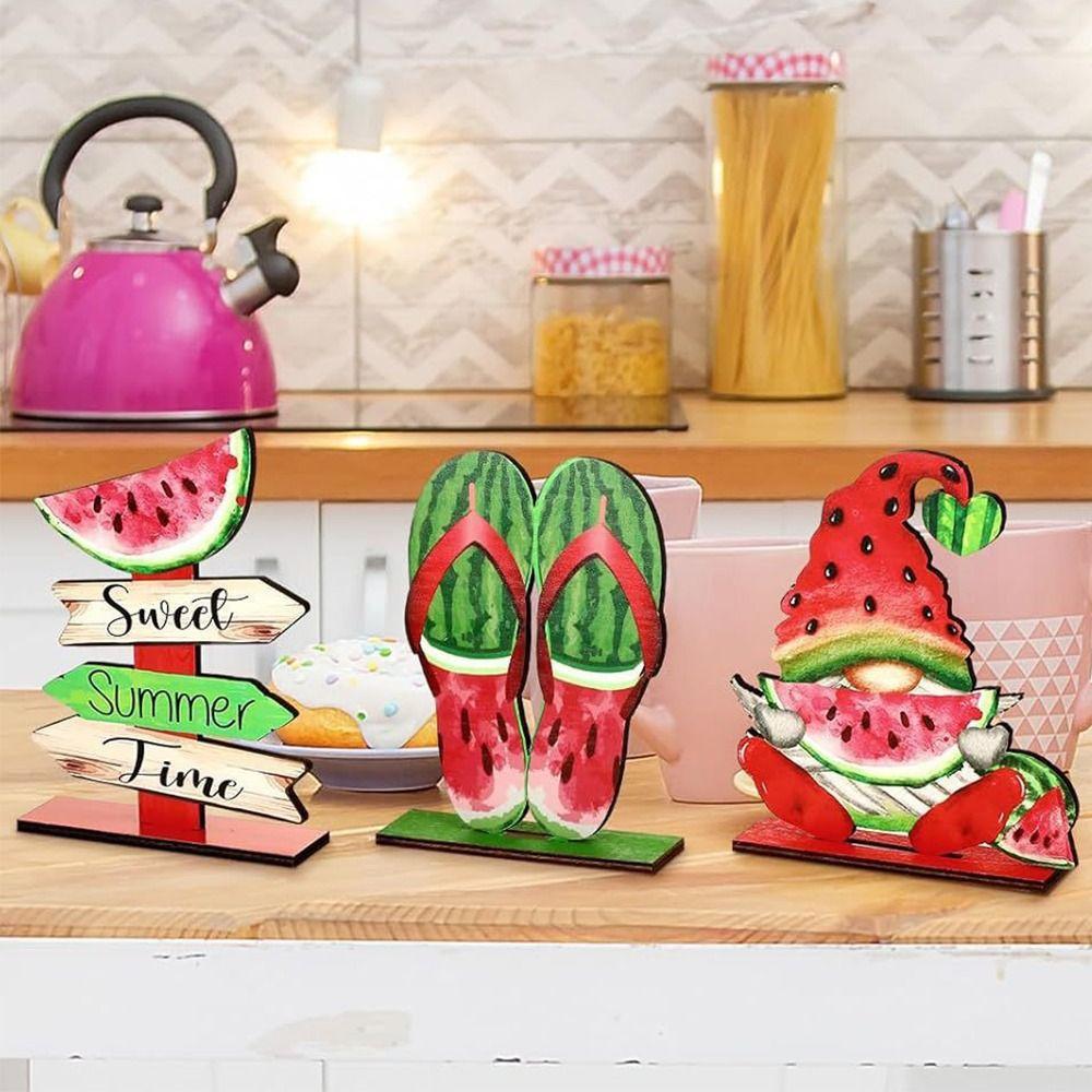 Red Green Summer Watermelon Ornaments Funny Dwarf Fruit Desktop Ornaments Home Decor