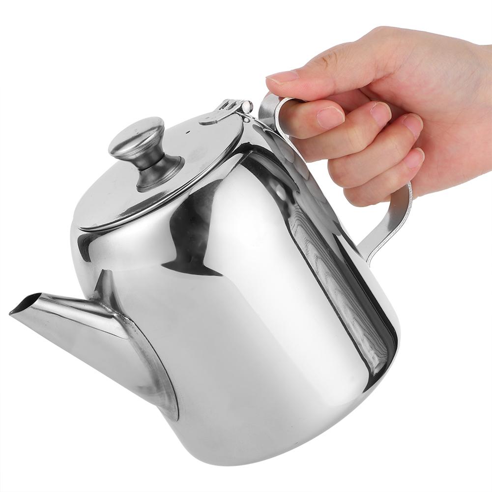 Coffee Pot Teapot Stainless Steel Kettle Cold Water Jug Short Spout for Hotel Restaurant32oz(Approx. 850ml)
